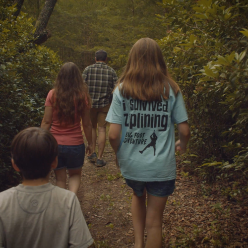 family going on a hike