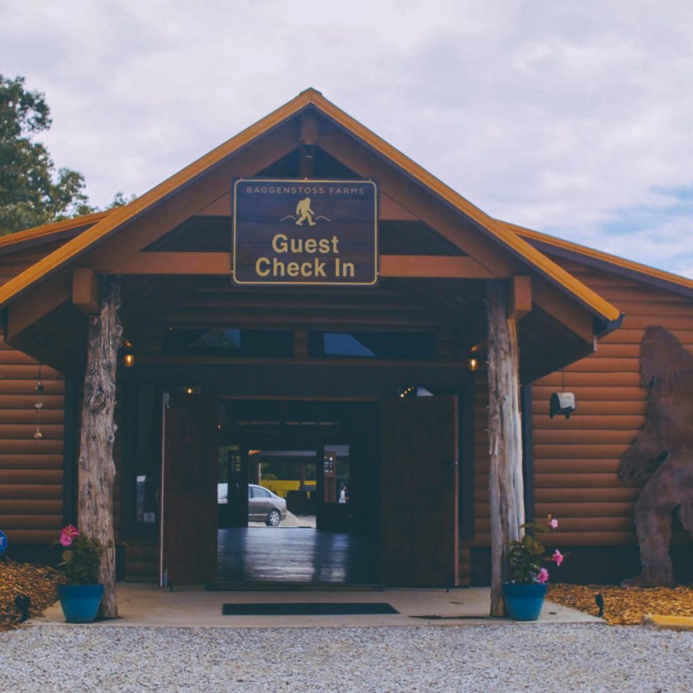 entrance to guest check in for camp guests