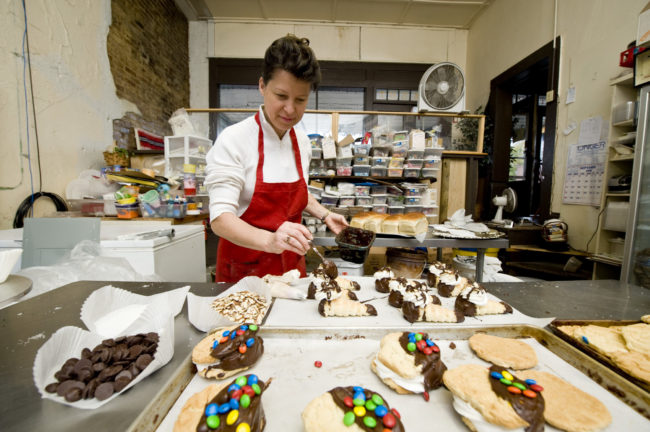 woman making sweet treats in tracy city
