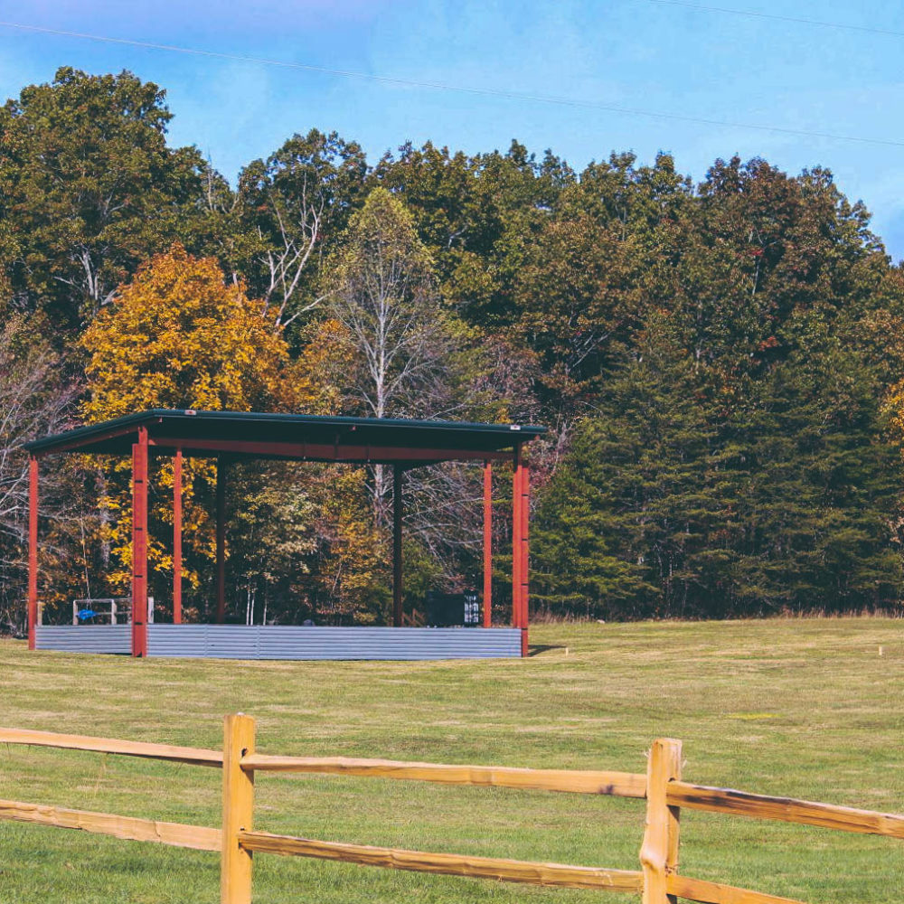 outdoor stage at the base of Cumberland Mountains