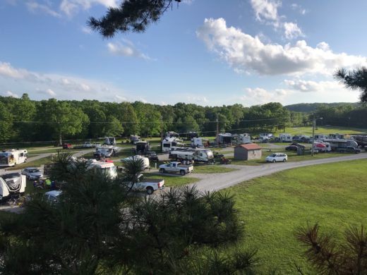 View of full RV campground