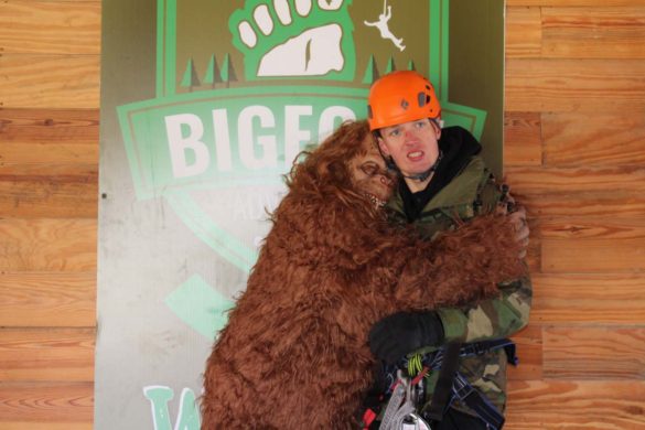 bigfoot attacking a zipliner