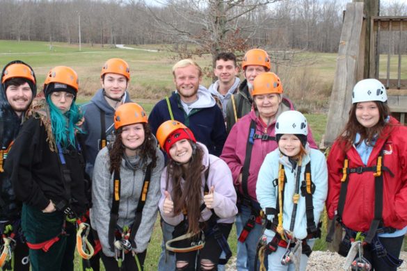 family photo with the zipline instructor